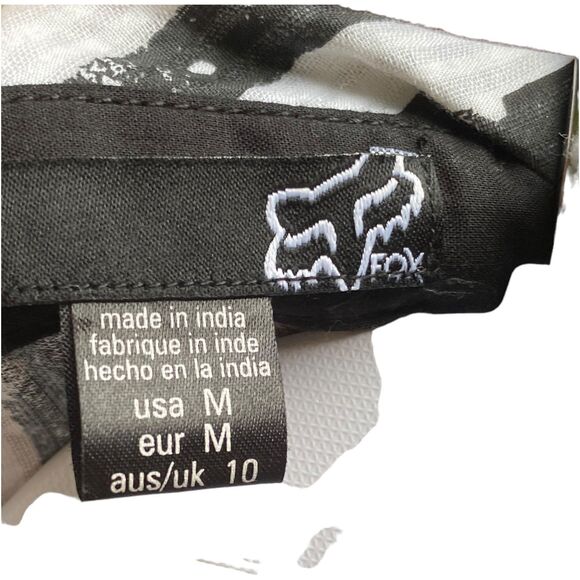 y2k Fox racing white black stripes stars lightweight summer button down size m - Picture 4 of 7